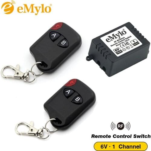 EMylo RF DC5V/ 6V Wireless Switch 433Mhz Smart Remote Control Light Lamp Switch Transmitter 1 Channel 1 Relay
