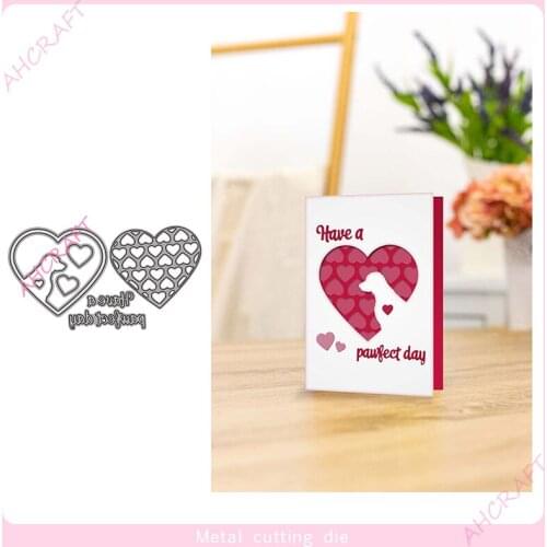 Puppy love Background Frame Metal Cutting Dies for DIY Scrapbooking Photo Album Decorative Embossing PaperCard Crafts Die2021