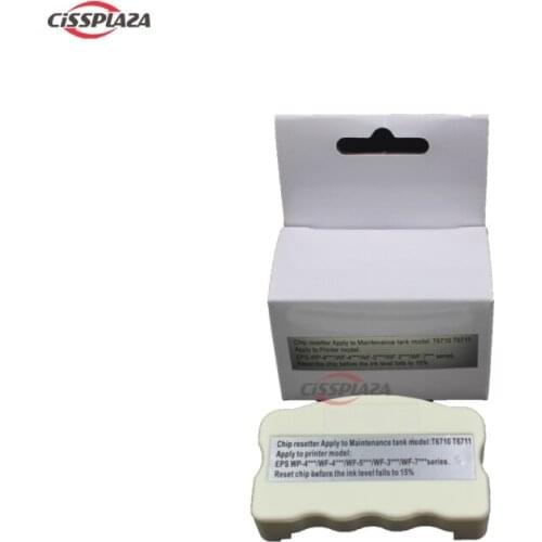 CISSPLAZA 5pcs T6710 T6711 Waste Ink Maintenance Tank Chip Resetter compatible For EPSON WF3620 WF3640 WF7110 WF-3520 WF-3540