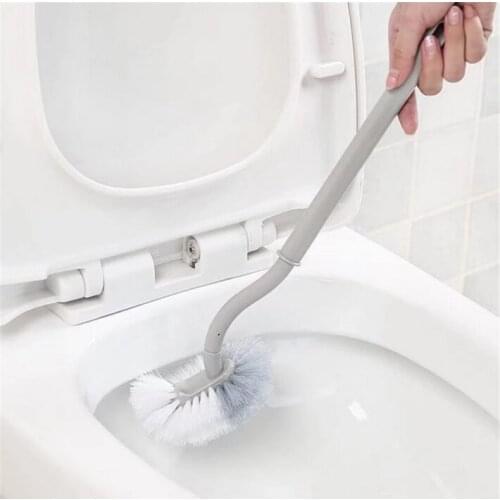 360 Degrees No Dead Angle S-Type Toilet Brush Double Side Plastic Brush Wall-Mounted Cleaning Brush Bathroom Long Handle Brush