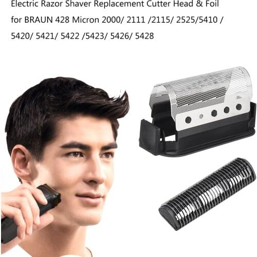 Shaver Replacement Foil & Cutter Head For BRAUN 428 Micron 2000 Series Braun Electric Razor Shaver Cutter Head & Foil Blade Set