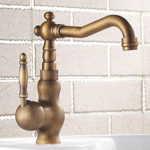 Health sanitary ware Bamboo antique basin mixer tap with single handle solid brass bathroom basin sink faucet
