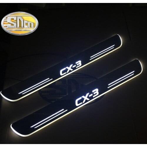 LED moving light scuff pedal for Mazda CX-3 CX3 2014-2019 Acrylic Led Door Sill Welcome Pedal Trim Cover Scuff Plates threshold