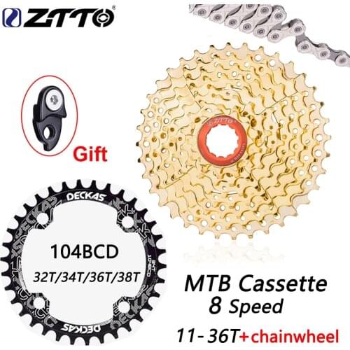 ZTTO 8S MTB Bike Cassette 8 Speed 11-36T gold Freewheel Ultra light 302g Mountain Bicycle Parts for M410 M360 M310 M280 Tourney