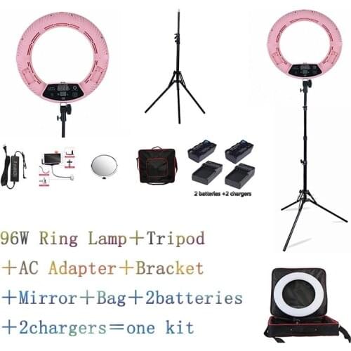 Yidoblo Pink FD-480II LED Ring lamp Light Make up Lighting sefie ring lamp set + standing (2M)+ bag + batteries