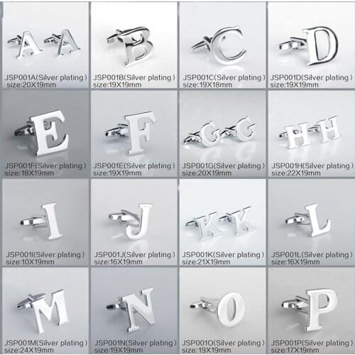 Silver-color 26 Letters Cufflinks for Mens Shirt Accessories High Quality Cufflinks Brand Retail&Wholesale SAVOYSHI Jewelry