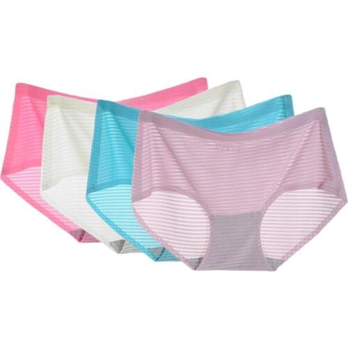 High-quality Breathable and Comfortable Ladies' Briefs, Naked Ice Silk Underwear, Sexy Hollow One-piece Seamless Underwear