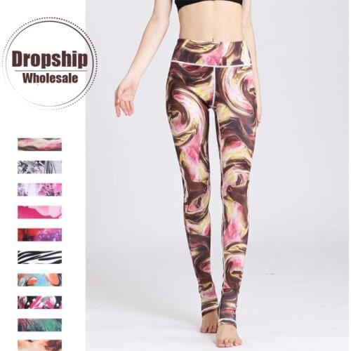 High Waist Women Yoga Pants Fitness Seamless Sports Leggings Gym Athletic Prints Long Tights Girls Gym Running Workout Trousers