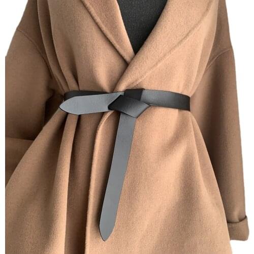 New Design Knot Pu Womens Belts Soft Knotted Strap Belt Dress Accessories Lady Waistbands Long Women Belt 2.5cm