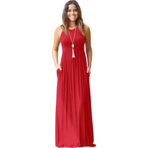 BEANNHUA 2018 spring and summer pure color casual vest pocket dress, wholesale and retail