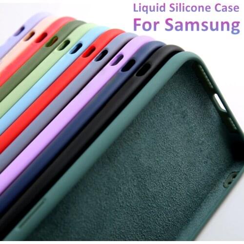 Original Soft Liquid Silicone Cover Case For Samsung Galaxy A12 S21 Ultra Note 20 Plus A52 A72 A21S A41 A31 A51 A71 M51 M31S M31