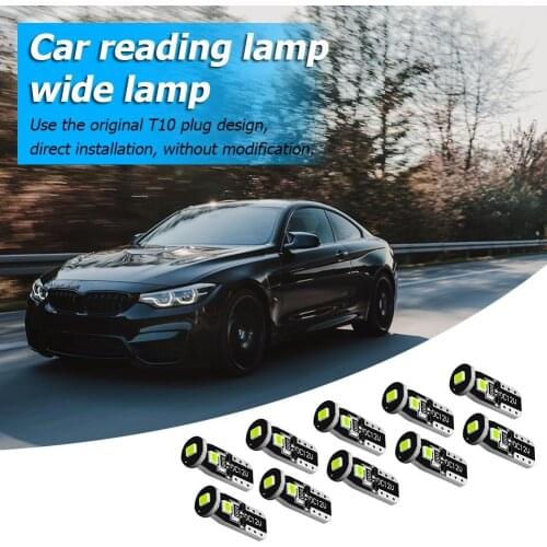 10pcs T10 3SMD 3030 Car Reading License Plate Wedge Lamp Bulbs Canbus Error Free Direct Installation No Need to Modify