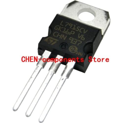 10PCS NEW CHN ST L7915CV 1.5A/-15V Three terminal regulator straight Insert TO-220 L7915