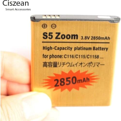 1x 2850mAh EB-BC115BBC Gold Li-ion Replacement Battery For Samsung Galaxy K Galaxy S5 Zoom C1116 C115 C1158 Bateria Batterij