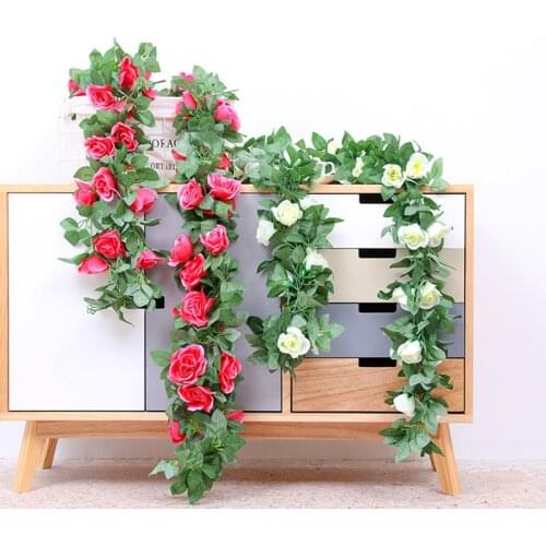 2.3M Artificial Flowers Plants Fake Eucalyptus Vine Garland Hanging For Wedding Home Office Party Garden Craft Art Decor