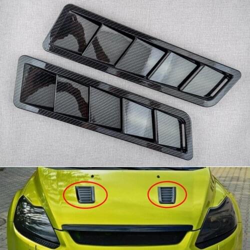 2pcs Carbon Fiber Style ABS Bonnet Louver Air Vent Hood Panel Trim Fit for Ford Focus RS ST MK2 2008-2015 2007 2006 2005 2004