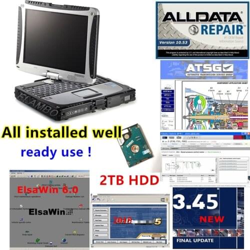 2021 Auto Alldata V10.53 mit//chell 2015 Vivid Workshop 2018.1 ElsaWin 6.0 E T K A 8.3 in 2tb hdd with CF19 Laptop ready to use
