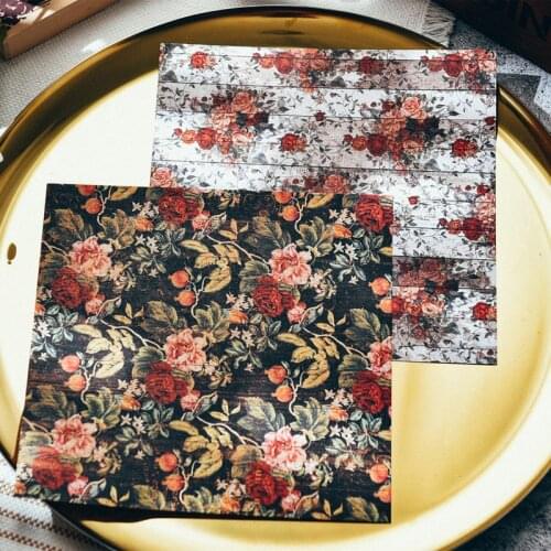 24PCS Vintage Rose Base Material Paper DIY Scrapbook Base TAG. Photo Props Gift Packaging Decoration