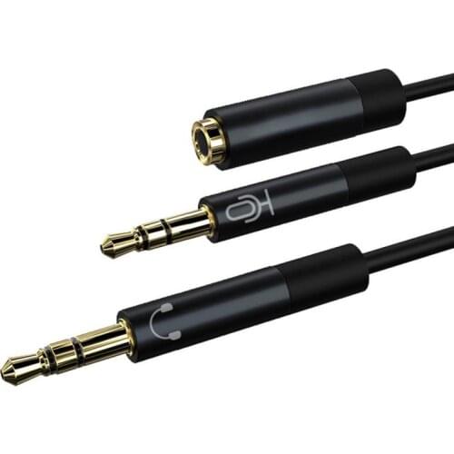 3.5mm Jack Microphone Headset Female To 2 Male Audio Splitter Cable Headphone Mic Adapter Aux Extension Cable For Phone Computer