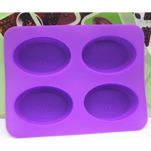 4 Cavity Oval mold paradise tree handmade soap mold Chocolate Fondant cake mould Baking mold DIY tools