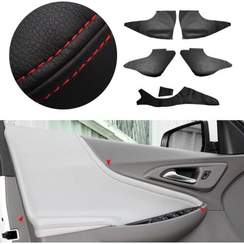 Car Microfiber Leather Door Armrest Panels / Center Control Dashboard Panel Cover Trim For Chevrolet Malibu XL 2016 2017 2018