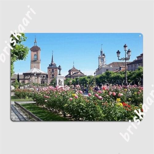 Cervantes Plaza, Alcala De Henares, Madrid, Spain Metal Signs Cinema Living Room Cave pub Retro Wall Plaque Tin sign Posters
