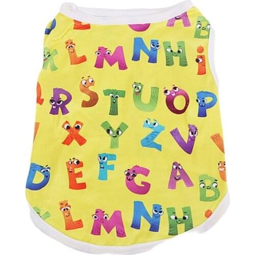 Letter Dog Shirt Summer Small Dog Clothes Chihuahua Tshirt Fruit Printed Puppy Vest Yorkshire Dog Cat Apparels Pets Clothing