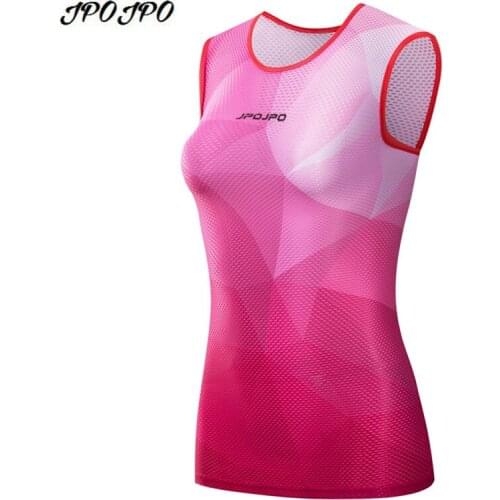 JPOJPO Summer Quick Dry Women Sleeveless Pink Cycling MTB Ridng Bike SportWear Youth Bicycle Breathable Undershirt Clothes