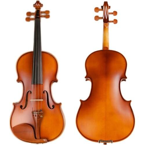 Matte Violin Natural Acoustic Solid Wood Pinus Bungeana Maple Violin 4/4 3/4 1/2 1/4 Fiddle Jujube Wood Parts with Case