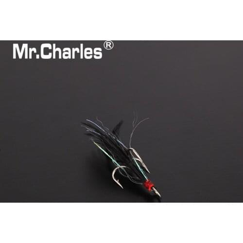 Mr.Charles 3551-black feathers Treble Hook 2#/4#/6#Strength enough for big fihg Lure Fishing Tackle Fishing tools