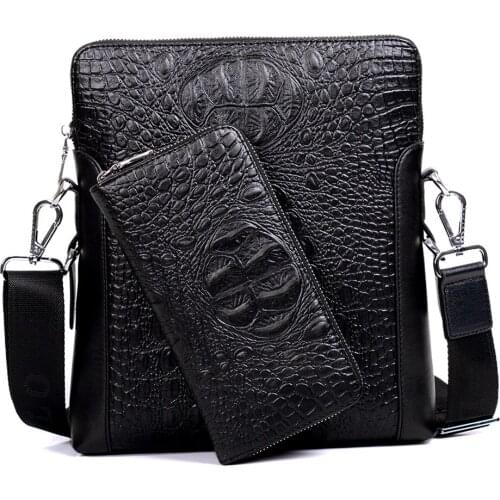 2021 New Bag Shoulder Bag PU Leather Crocodile Pattern Fashion Business Casual Messenger Bag Send Hand Bag