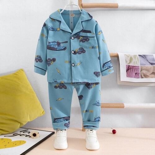 TUONXYE New Summer Boys Long sleeves Pajamas Girls Set Tank Pyjama Cotton Kids Pijama Children Sleepwear