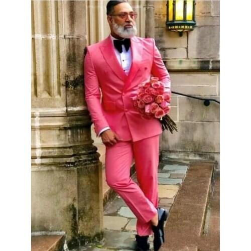 New Fashion Wedding Suit For Men Red Coat Pants Slim Fit 2 Piece Custom Made Formal Best Man Party Tuxedo Set Casual