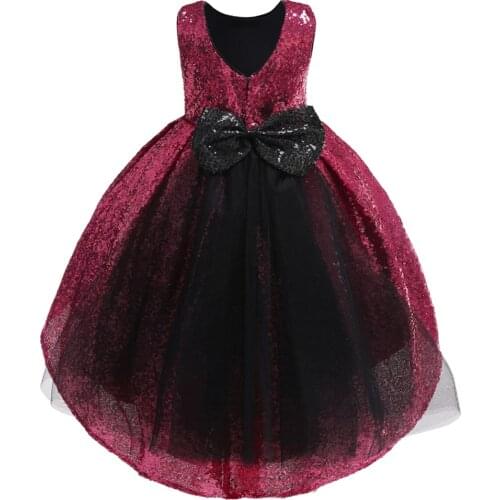 New Fashion Sequins Girl Dress For Kids 3-10 Years Mermaid Floral Baby Girls Dresses Wedding Party Children Birthday Clothing
