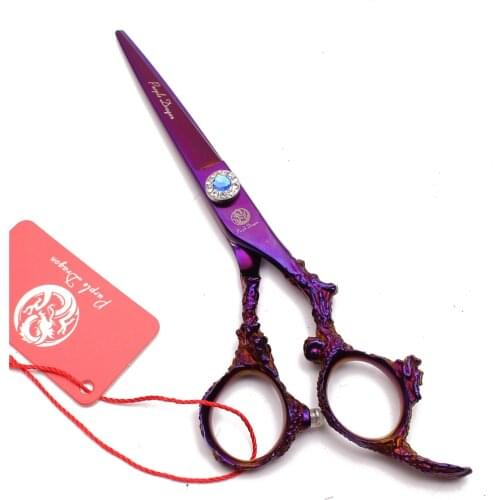 5.5" 16cm Titanium Purple Dragon Professional Hairdressers Scissors Thinning Scissors Cutting Shears Salon Hair Scissors Z9005