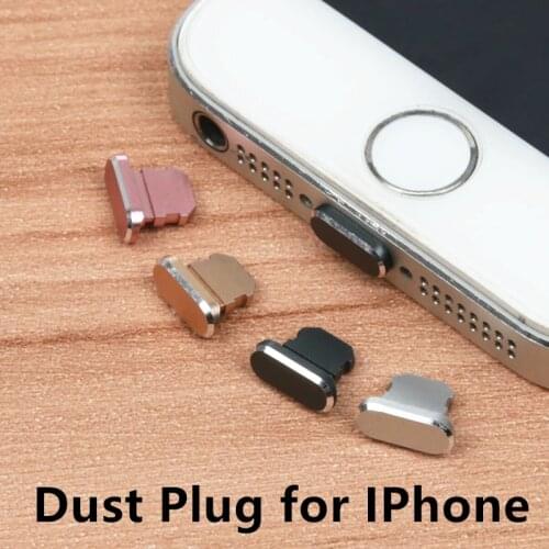 Siancs Aluminium Alloy Dust Plug Mobile Phone Charge Port Stopple for Apple IPhone 4 5 5s 6 6s 7 8 X Plus Silver Black Gold Rose
