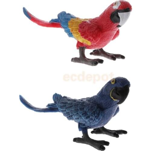 Lifelike Bird Ornament Figurine 7cm Parrot Model Toys Statue Garden Lawn Sculpture Kids Toy Shelf Display
