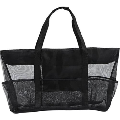 Foldable Portable Beach Bag Mesh Storage Bag Outdoor Beach Park Swimming Toys Towel Clothes Organizer Swimming Bag