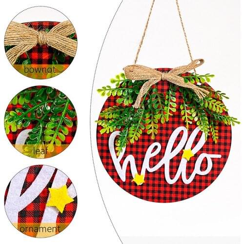 Wedding Party Hanging Wreath Welcome Sign Wood Flower Spring Door Ornaments Hanger Outdoor Garden Yard Art Garland Decor