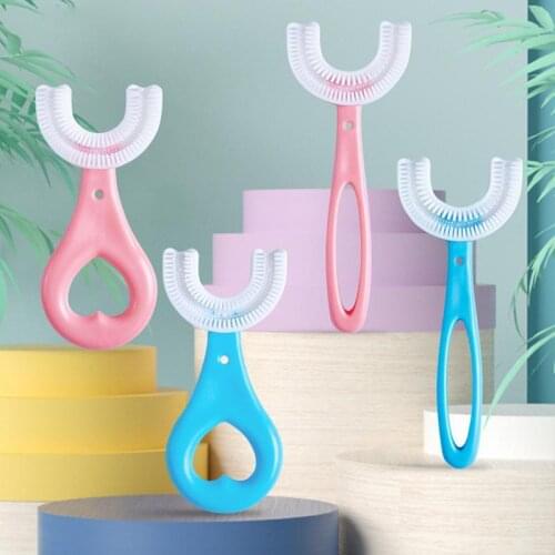 U Shape Toothbrush for Children Silicone Toothbrush Childrens Teeth Simple Baby Brush Cleaning AndCareConvenientToothbrush Oral