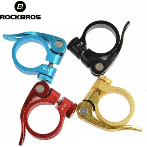 ROCKBROS Aluminum Ultralight Mountain Bicycle Seatposts Clamp Quick Release MTB Bike Seat Post Clamp 31.8mm 34.9mm Bicycle Parts