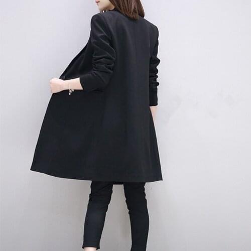 White/Black Women Blazers And Jackets Long Korean Style Blazer Feminino S-2XL Fashion Casual Blazer Female CJ022