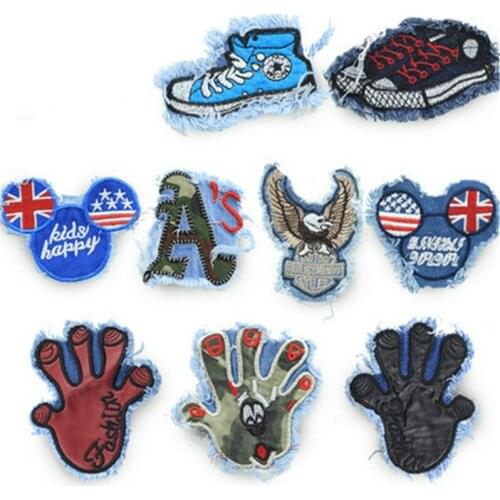 1Pcs Cowboy Patches Children Jeans Pants Cloth Down Clothes Patches Embroidery Stickers DIY Patch Clothing Appliqued Badges