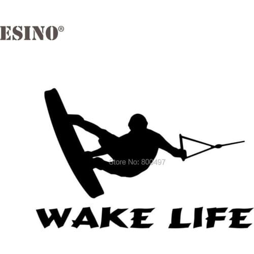 10 x New Design Wake Life Surfing Car Creative Accessory Decal Cartoon Car Reflective Sticker Body Decal Creative Pattern Vinyl