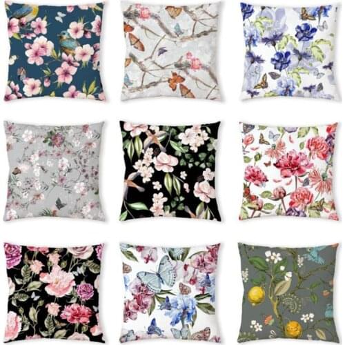 2p/set Floral Pattern Pillow Case Pillow Cover Sofa Cushion Case 45cm Household Home Textile Decoration