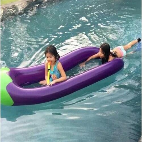 270CM Inflatable Swim Ring Eggplant Floating Bed Water Float Boat Summer Float Row