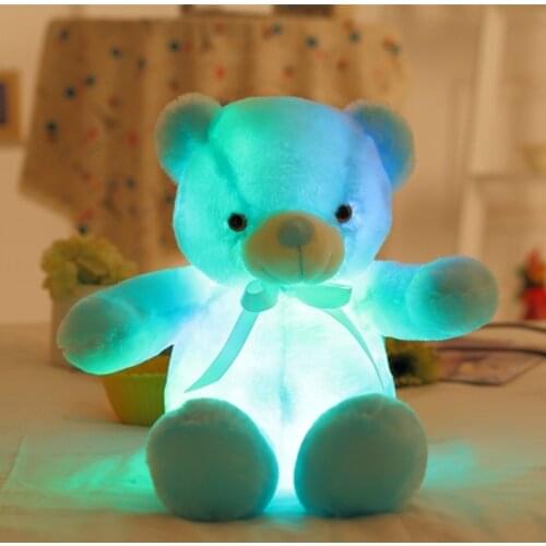 30CM Baby Luminous Teddy Bear Animals Stuffed Plush LED Light-up Pillow Girls Birthday Christmas Gifts Toys for Kids Children