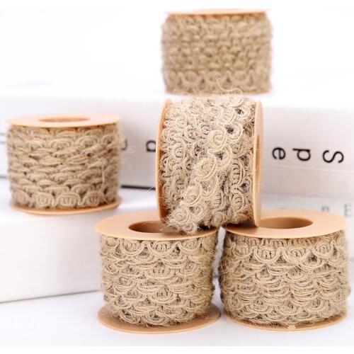 5M/roll Natural Jute Burlap Ribbon Wedding Party Decoration Rustic Vintage Macrame Cord Christmas DIY Craft Gift Packing