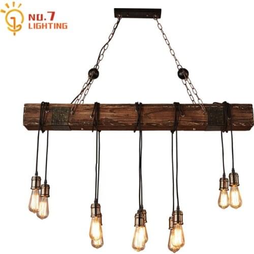 American Retro Vintage Boat Wooden Pendant Lights Led E27 Restaurant Industrial Suspension Luminaire Decor Loft Cafe Bar Hotel