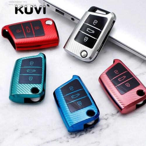 TPU Car Key Case Cover For Volkswagen VW Polo Golf 7 MK7 Tiguan passat For Skoda Octavia Kodiaq Karoq Seat Ateca Leon Key Bag
